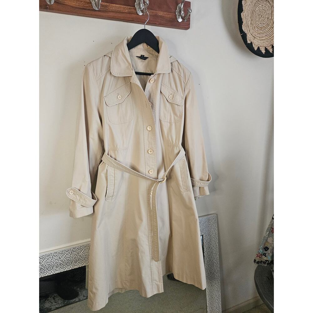Vintage Neutral Trench Coat – Women’s Size 15 (Fits Modern S/M) - Picture 4 of 13